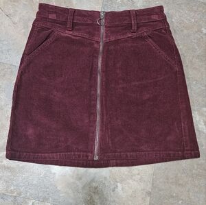 Stretch Corduroy Burgundy Skirt